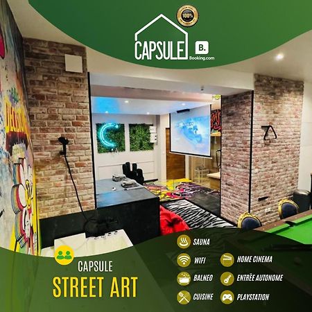 Capsule Street Art - Sauna- Jacuzzi - Playstation 5 - Billard - Netflix - Home Cinema - Terrasse ドゥエー エクステリア 写真